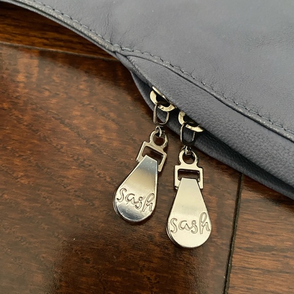 Sash Crossbody Sling Bag in Denim Blue 100% Leather - Picture 9 of 9